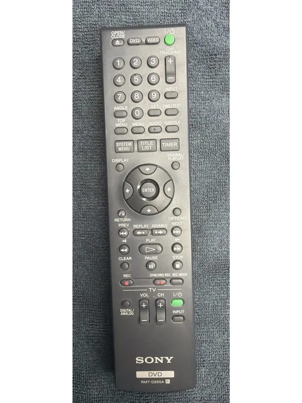 Sony Remote Control RMT D255A For RDR VX535 RDR VX560 RDR VX555 DVD VCR Combo